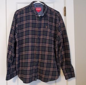 Coleman XL Plaid blue/green flannel long sleeve shirt X-Large Outdoors Camping